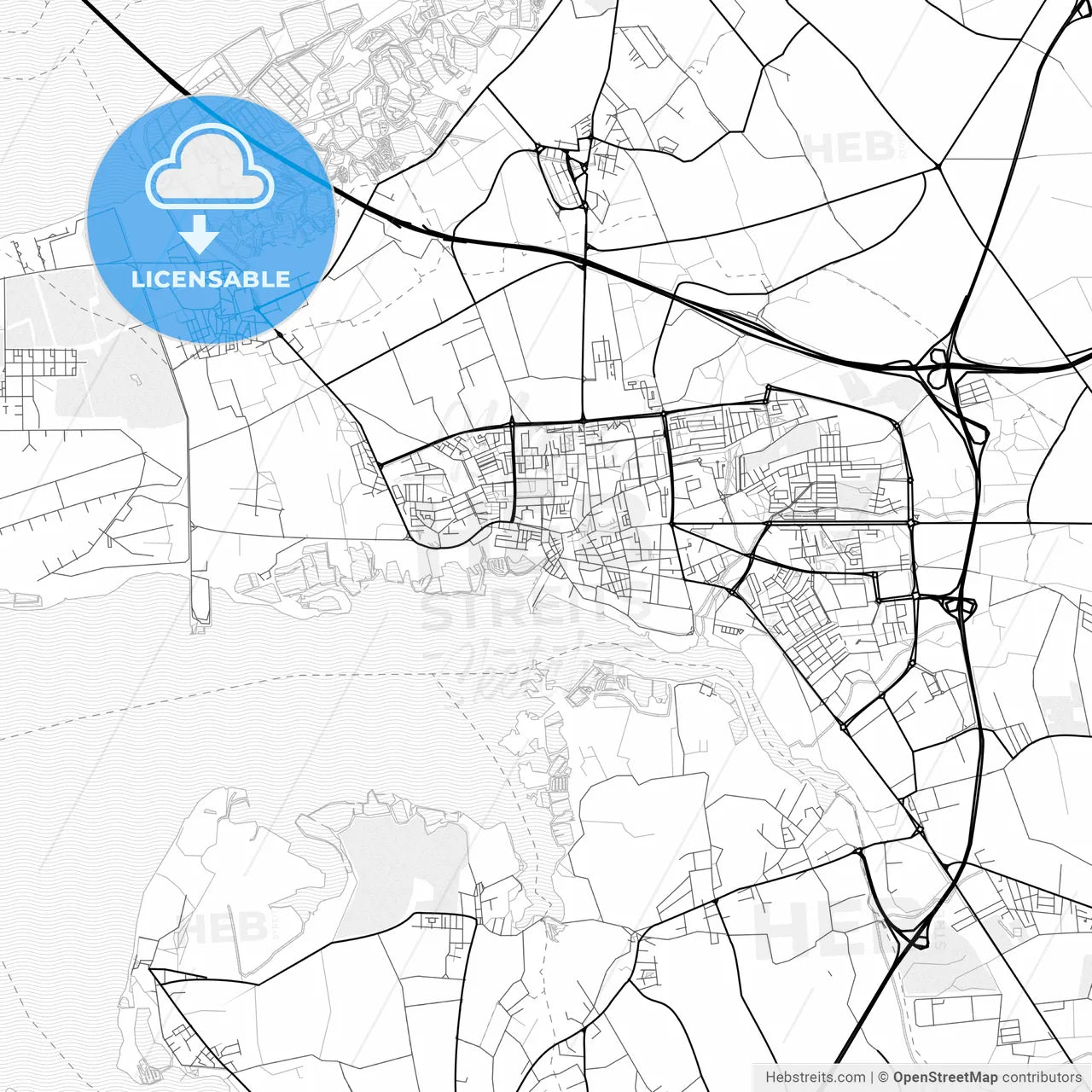 Vector PDF map of Montijo, Portugal