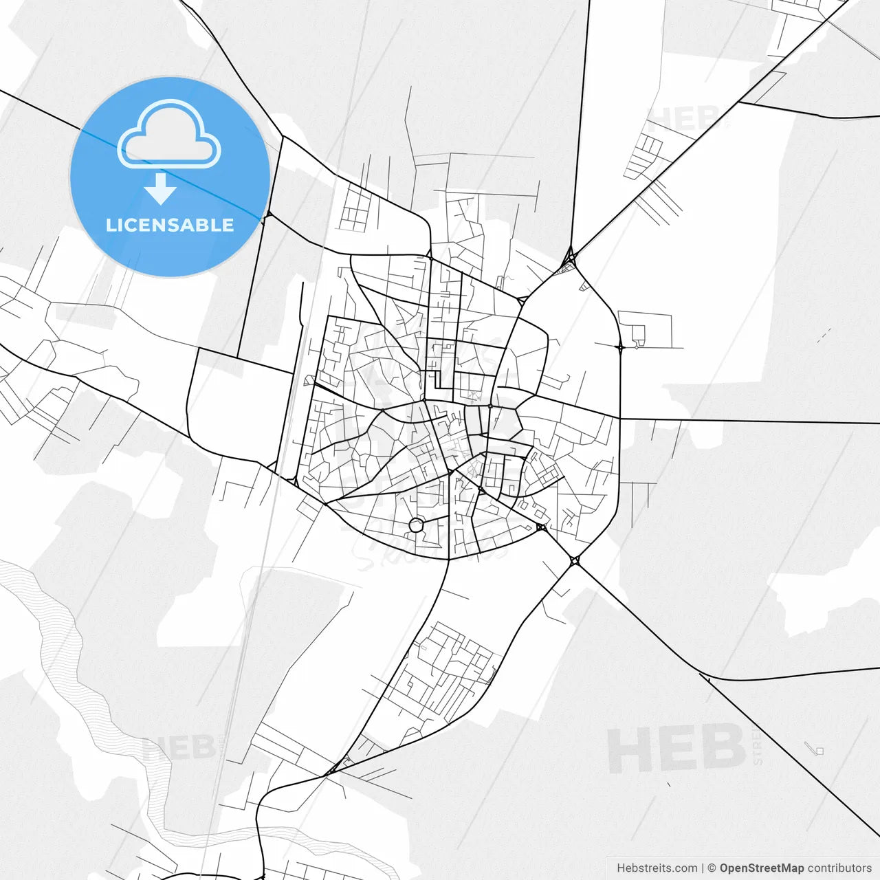 Vector PDF map of Focșani, Romania