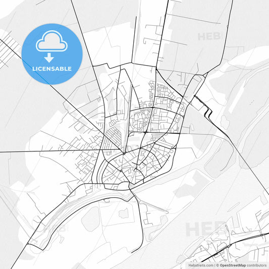 Vector PDF map of Giurgiu, Romania