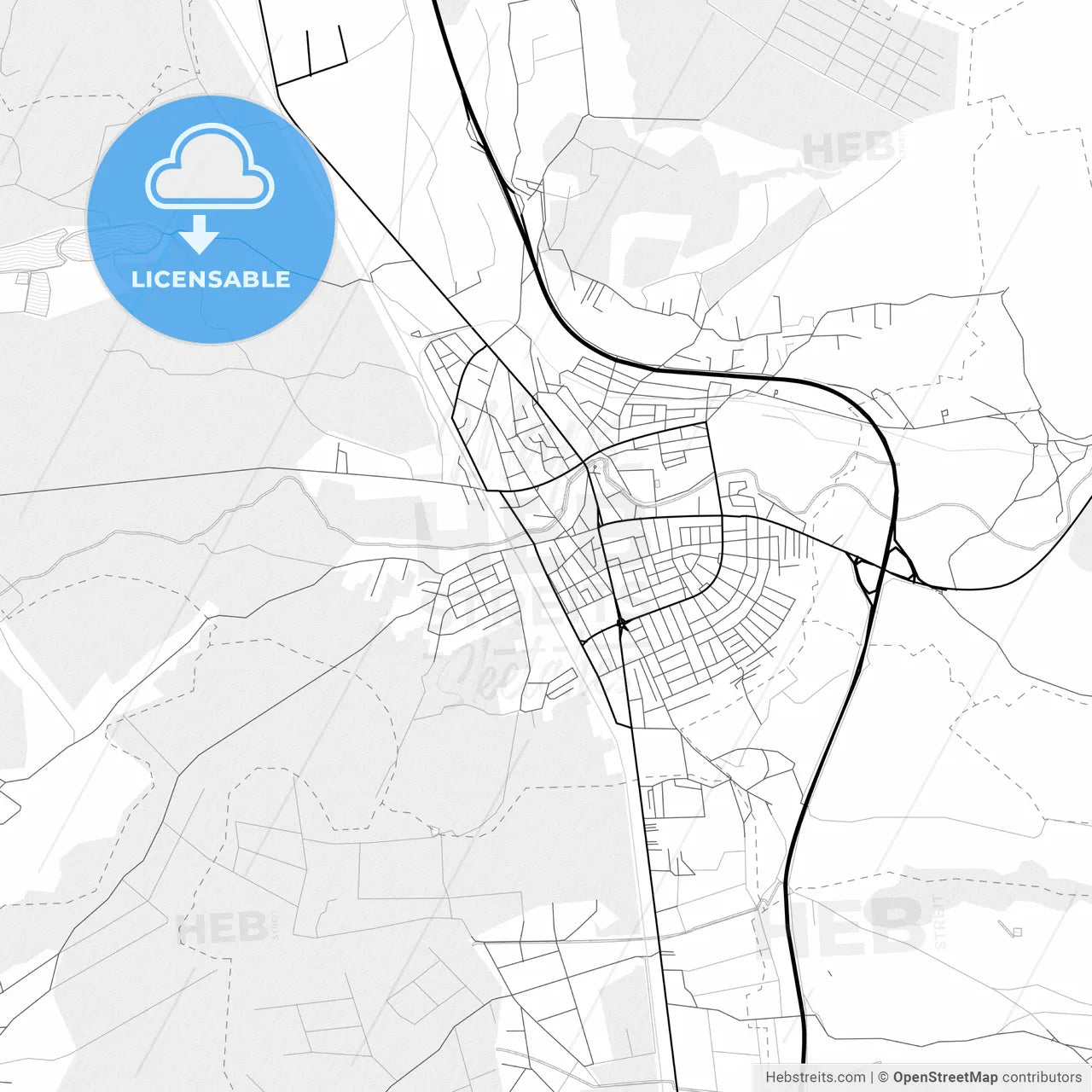 Vector PDF map of Paraćin, Serbia