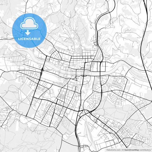 Vector PDF map of Maribor, Slovenia
