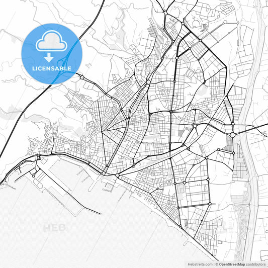 Vector PDF map of Almería, Spain