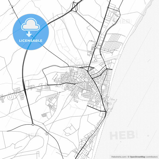 Vector PDF map of Roquetas de Mar, Spain