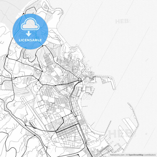 Vector PDF map of Melilla, Spain