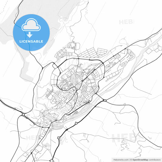 Vector PDF map of Plasencia, Spain