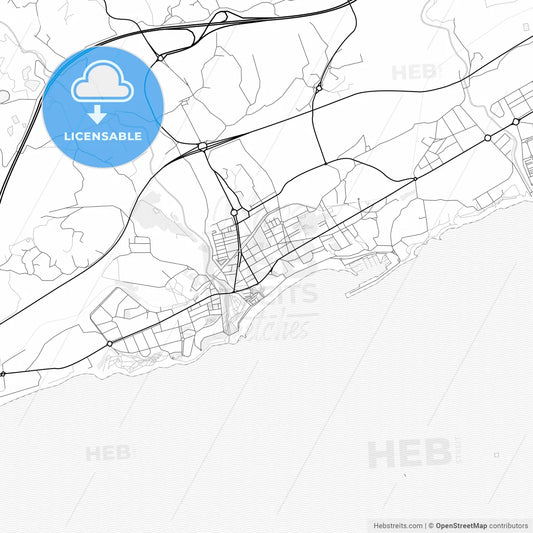 Vector PDF map of Villajoyosa, Spain
