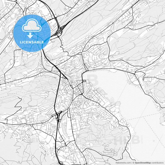 Vector PDF map of Lucerne, Switzerland