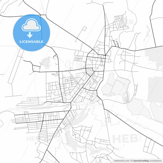 Vector PDF map of Konotop, Ukraine