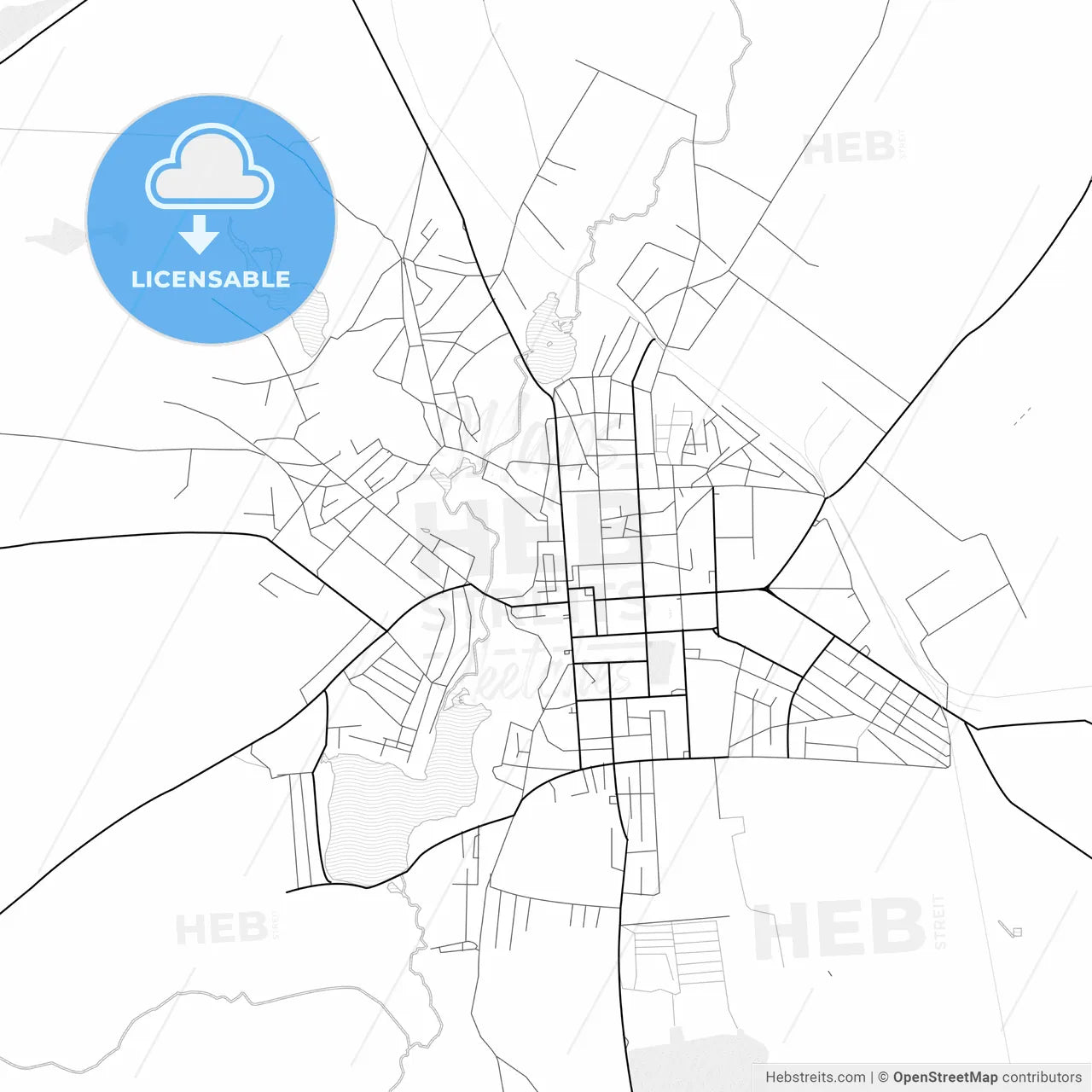 Vector PDF map of Hlukhiv, Ukraine