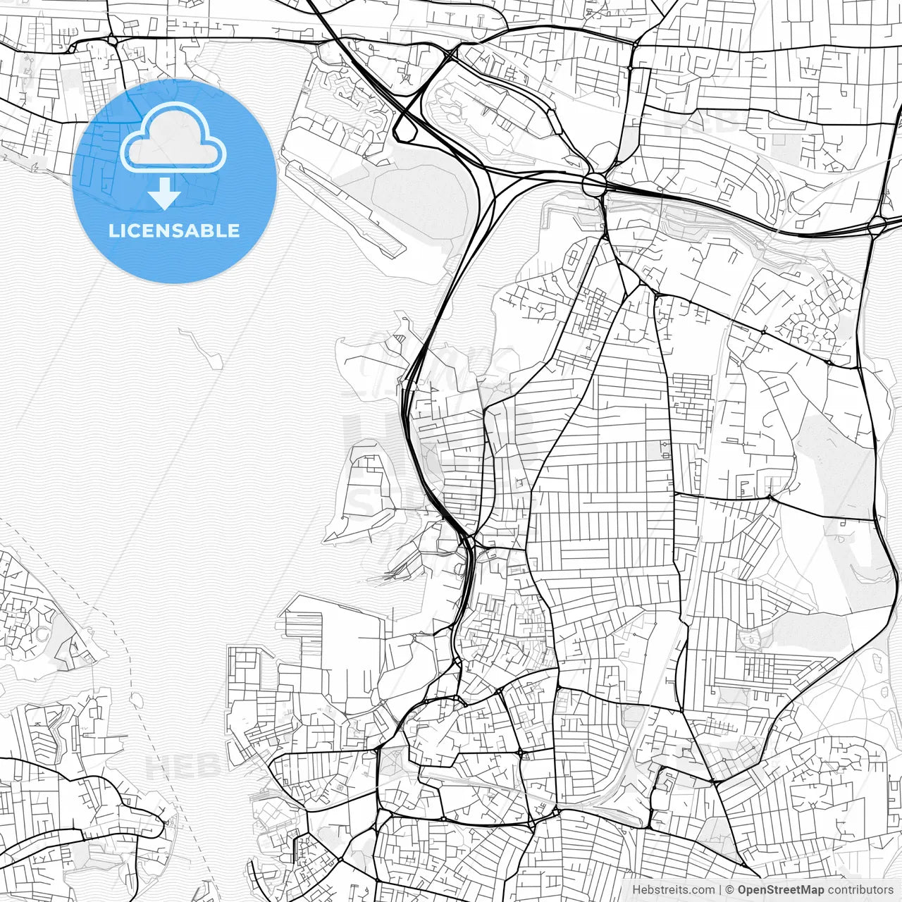 Vector PDF map of Portsmouth, England