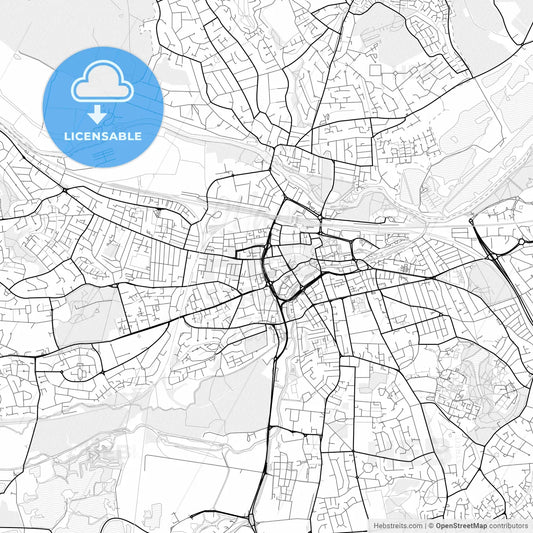 Vector PDF map of Reading, England