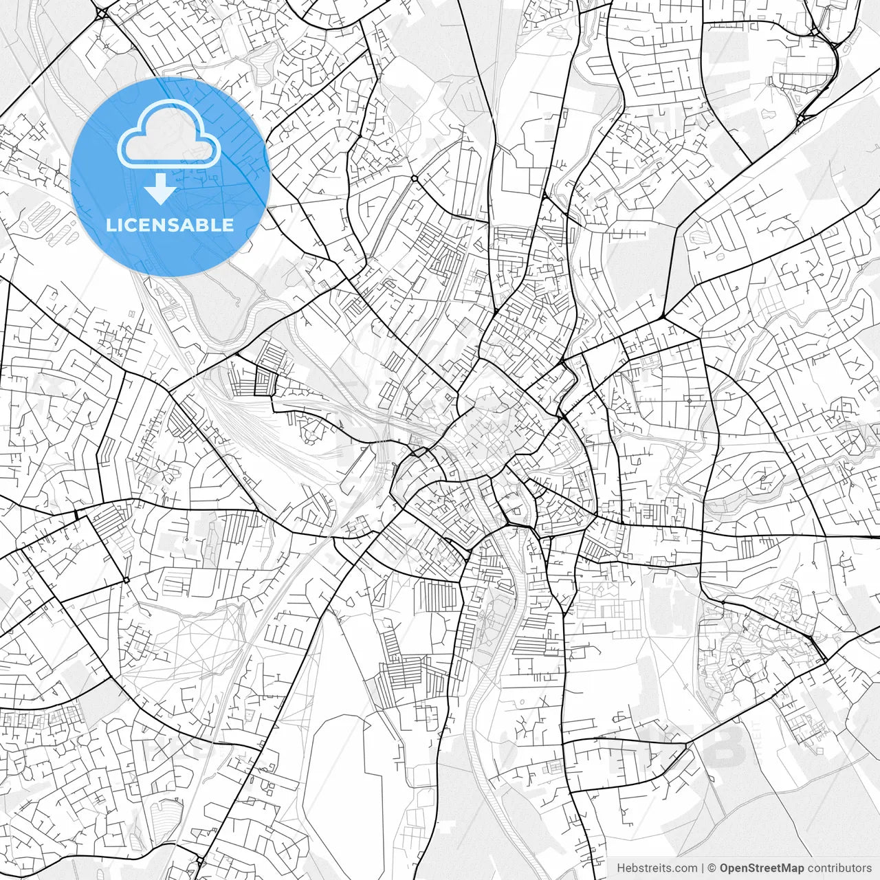 Vector PDF map of York, England