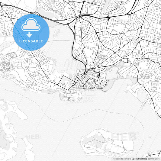 Vector PDF map of Poole, England