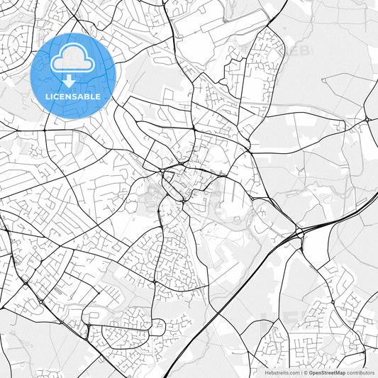 Vector PDF map of Solihull, England