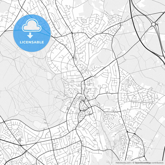 Vector PDF map of Sutton Coldfield, England