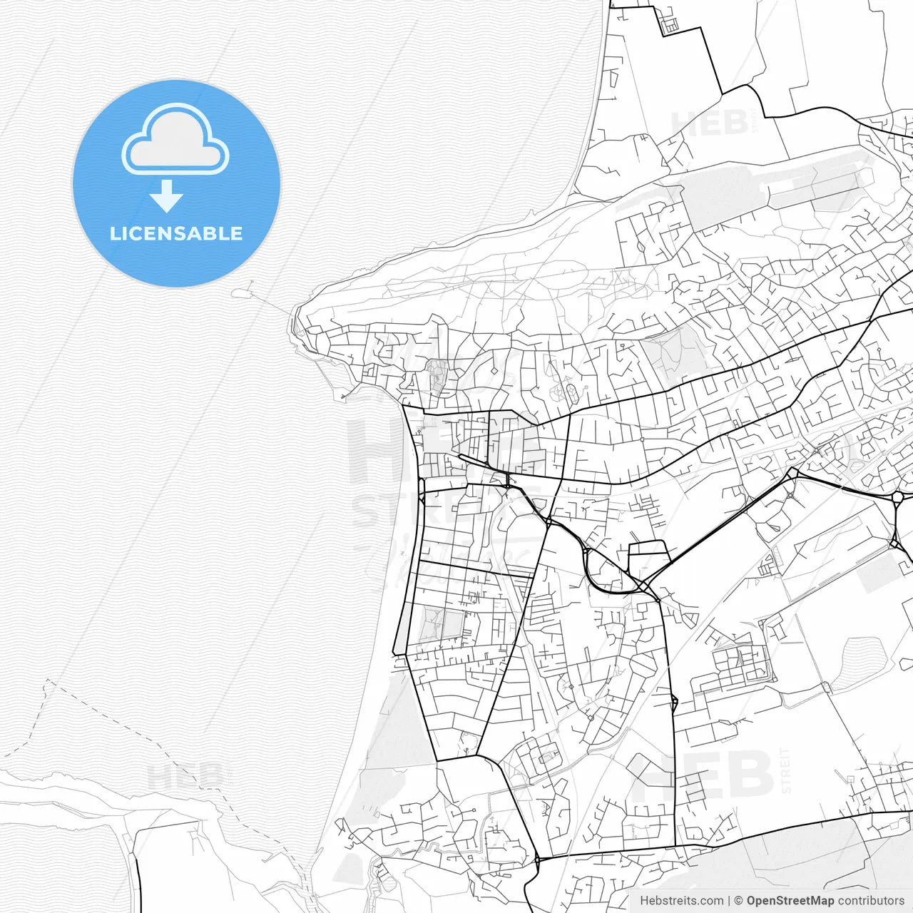 Vector PDF map of Weston-super-Mare, England