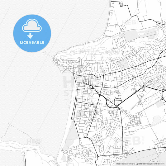 Vector PDF map of Weston-super-Mare, England