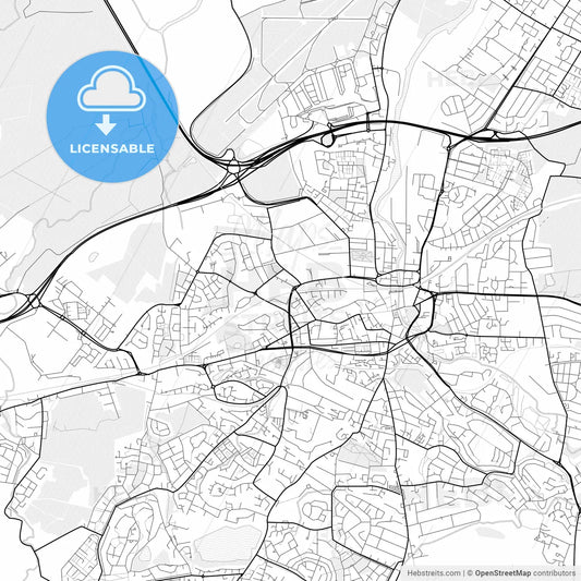 Vector PDF map of Paisley, Scotland