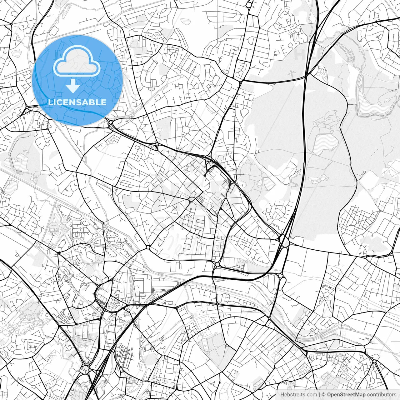 Vector PDF map of West Bromwich, England