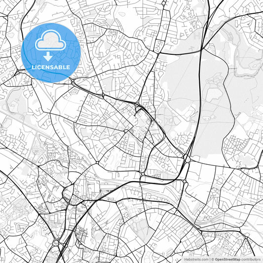 Vector PDF map of West Bromwich, England