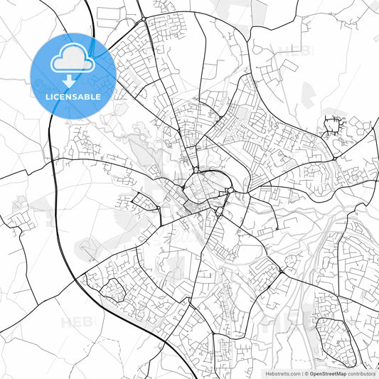 Vector PDF map of Stafford, England