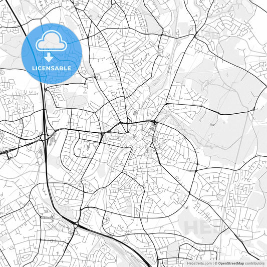Vector PDF map of Walsall, England