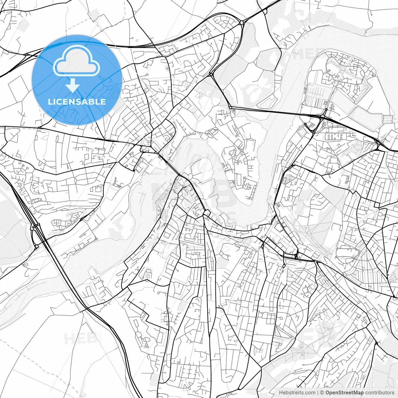 Vector PDF map of Rochester, England