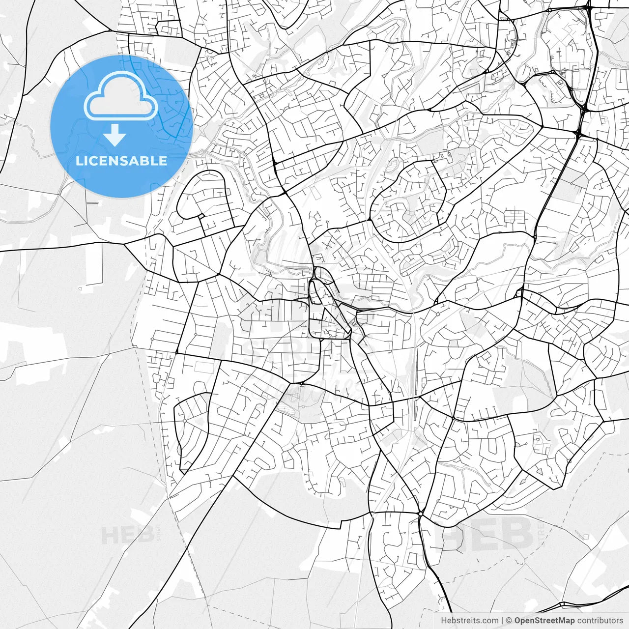 Vector PDF map of Stourbridge, England