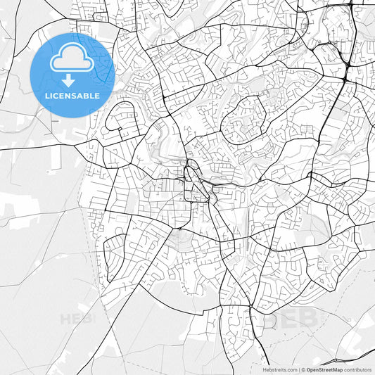Vector PDF map of Stourbridge, England