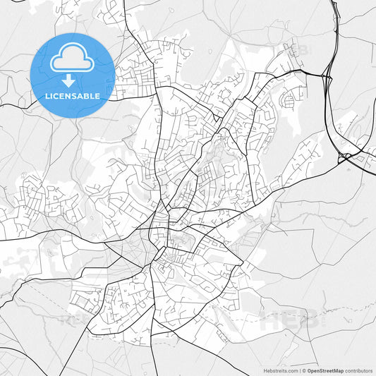 Vector PDF map of Royal Tunbridge Wells, England