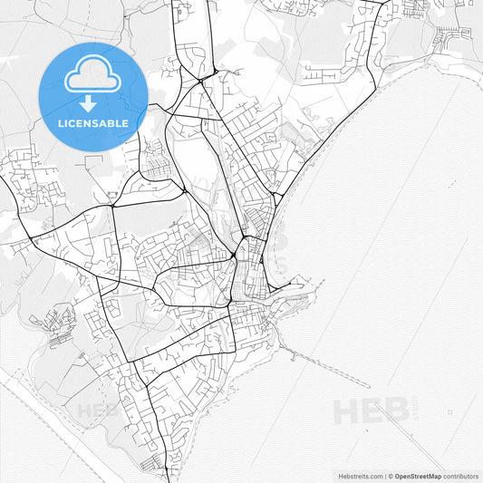 Vector PDF map of Weymouth, England