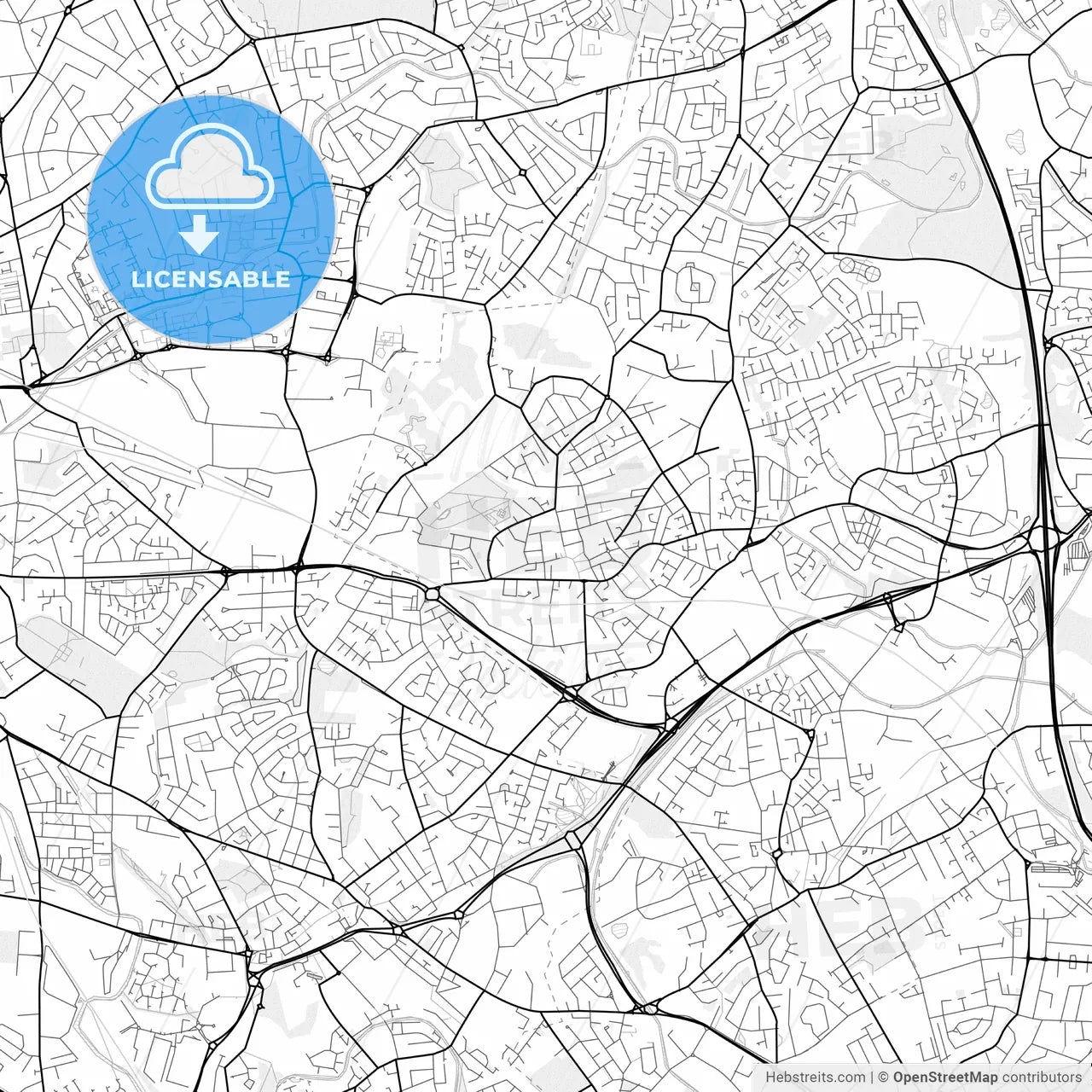 Vector PDF map of Willenhall, England
