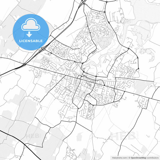 Vector PDF map of Sittingbourne, England