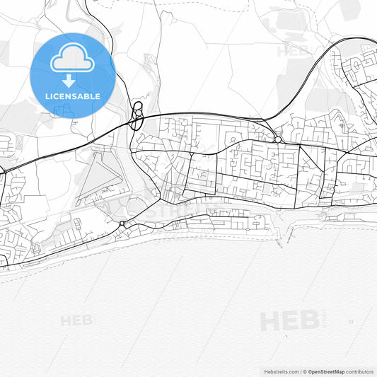 Vector PDF map of Shoreham-by-Sea, England