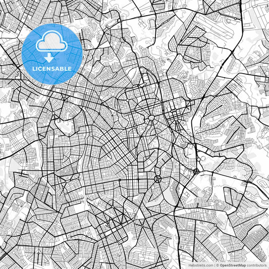 Vector PDF map of Goiania, Brazil