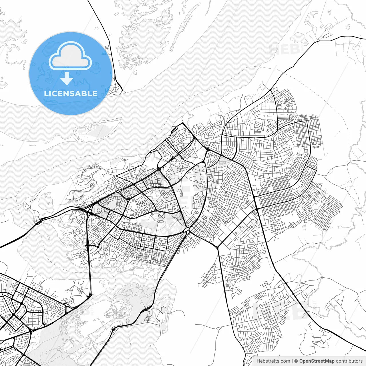 Vector PDF map of Ciudad Guayana, Venezuela