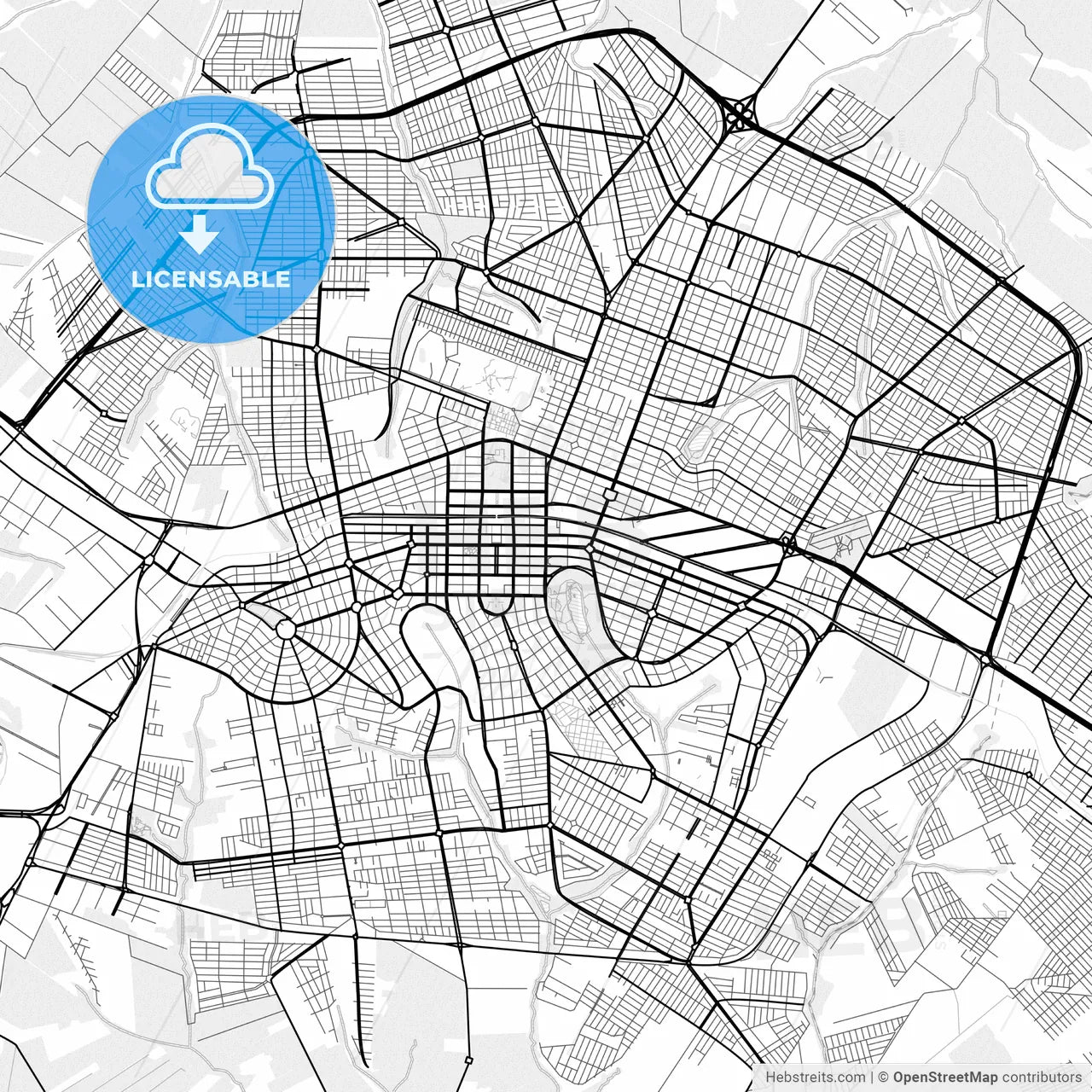 Vector PDF map of Maringa, Brazil