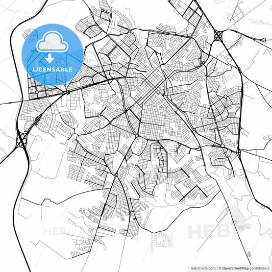 Vector PDF map of Limeira, Brazil