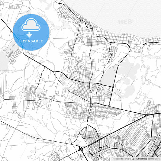 Vector PDF map of Caucaia, Brazil
