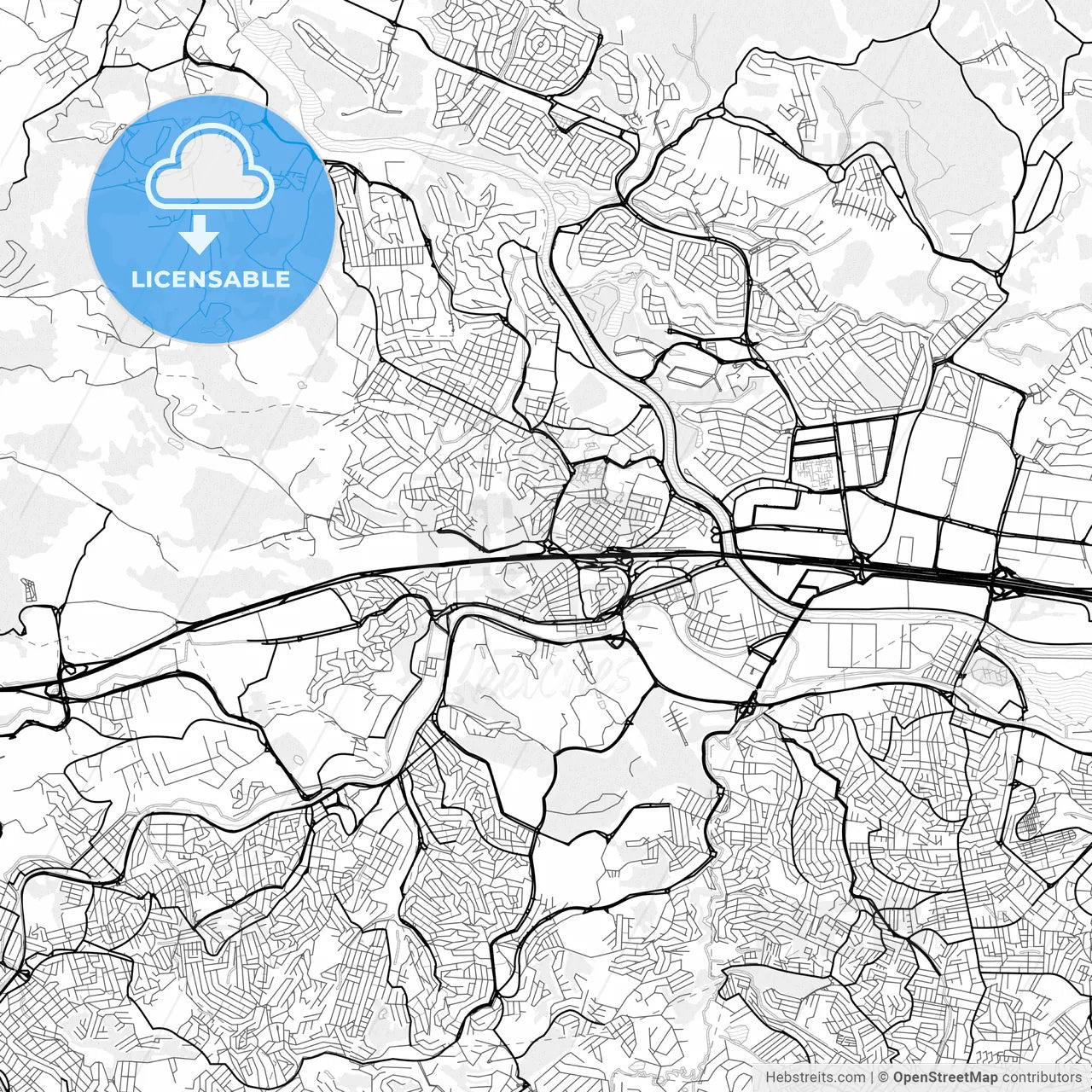 Vector PDF map of Barueri, Brazil