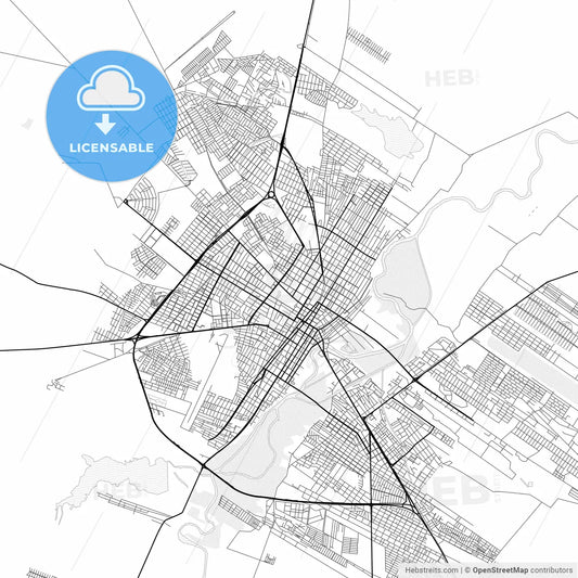 Vector PDF map of Mossoro, Brazil