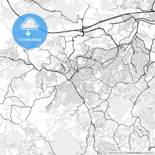 Vector PDF map of Itapevi, Brazil