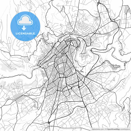 Vector PDF map of Ambato, Ecuador
