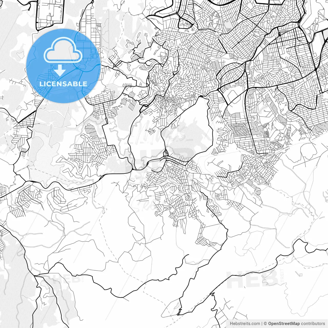 Vector PDF map of Ibirite, Brazil