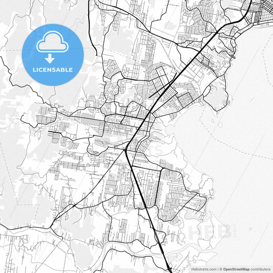Vector PDF map of Palhoca, Brazil