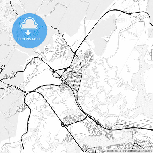 Vector PDF map of Cubatao, Brazil