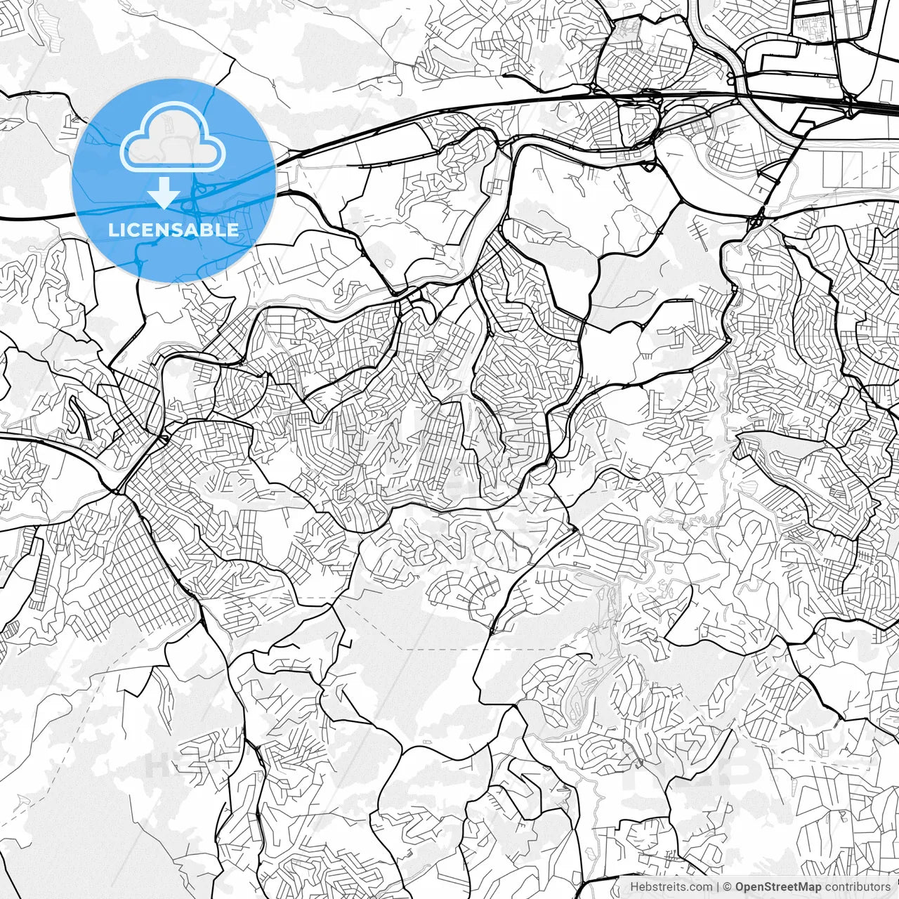 Vector PDF map of Jandira, Brazil