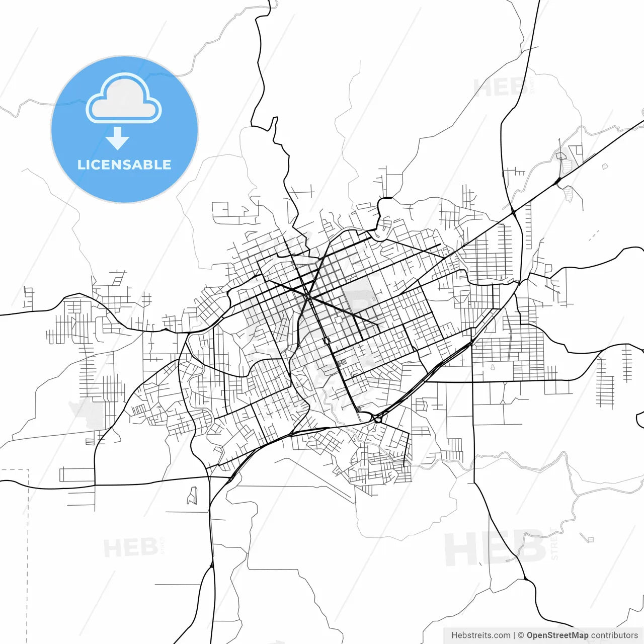 Vector PDF map of Erechim, Brazil