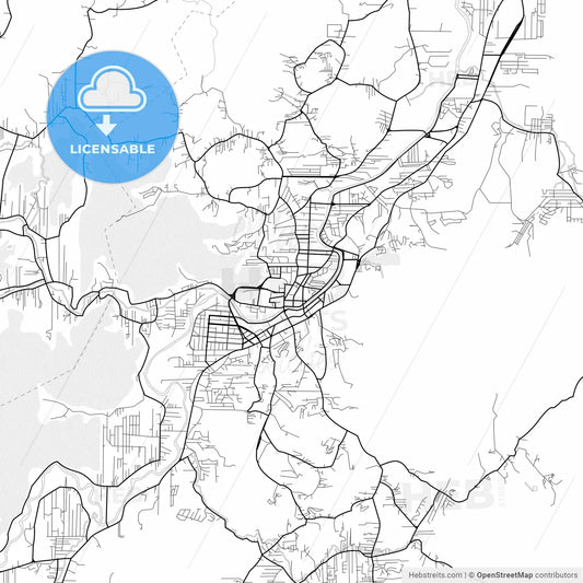 Vector PDF map of Brusque, Brazil
