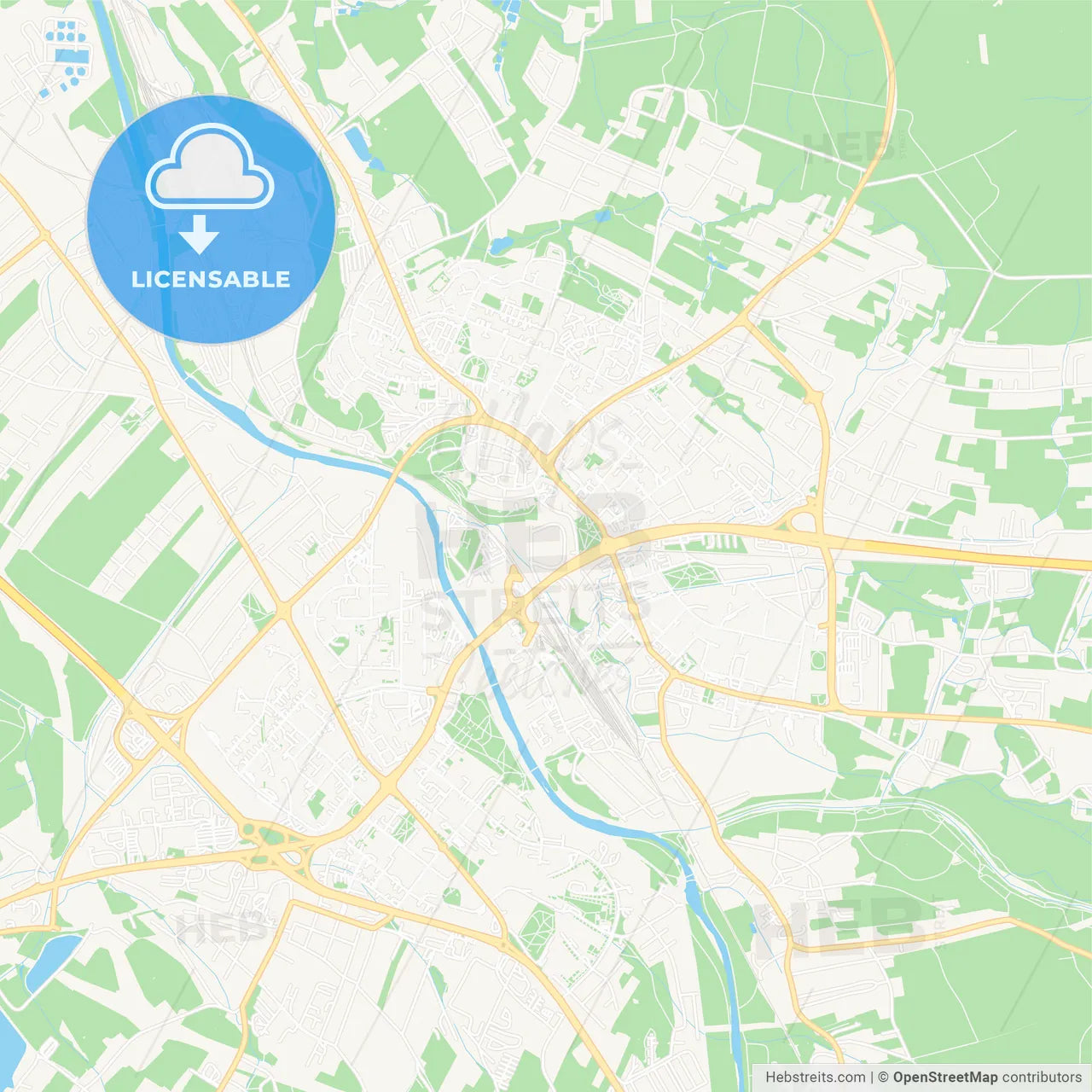 Frydek-Mistek, Czechia Vector Map - Classic Colors